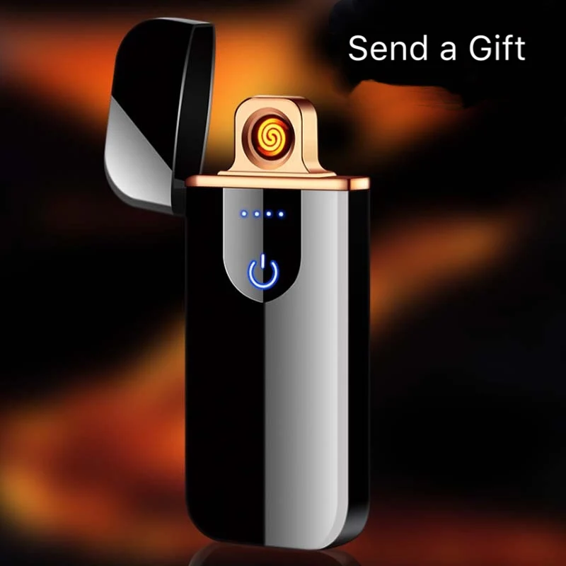 Ветрозащитная Индукционная Электронная зажигалка с USB-зарядкой и отпечатком