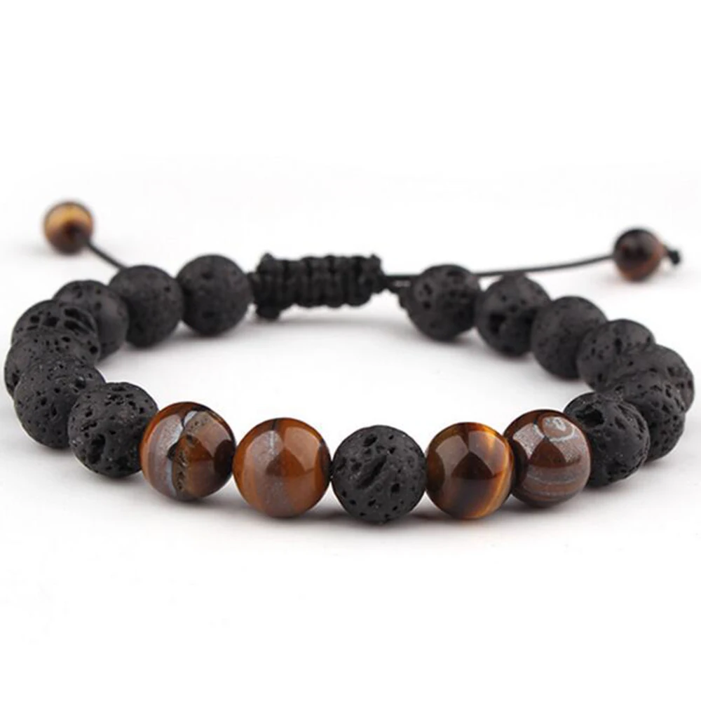 Бусины из натурального камня тигровый глаз Шарм браслет для женщин и мужчин
