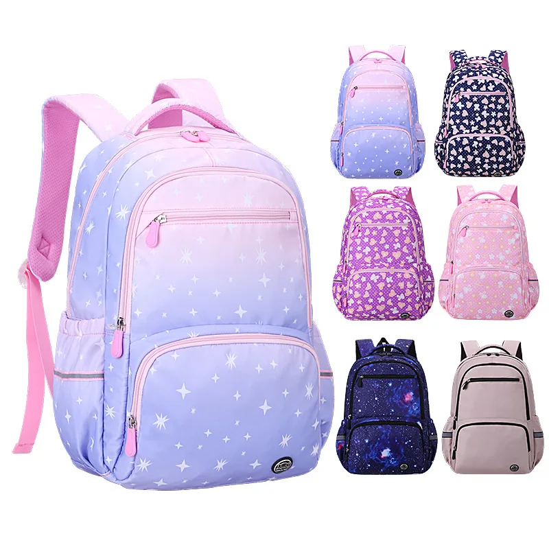 Детские школьные рюкзаки для девочек, сумки для учеников и учебников с принтом принцессы, портфель для начальной школы