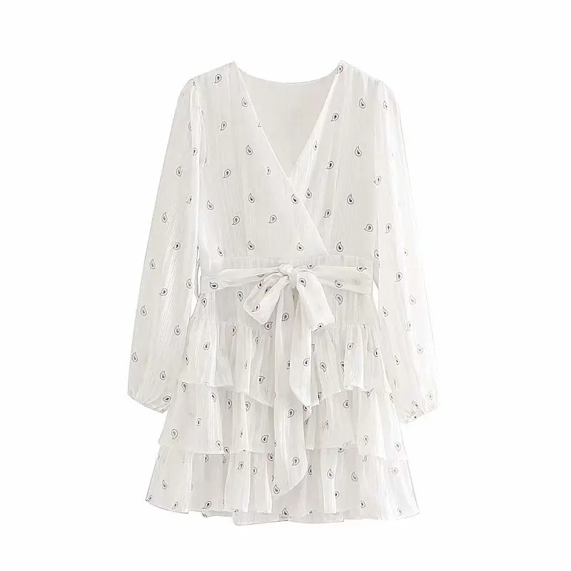 2019 Новое Женское Плиссированное мини-платье с каскадными оборками на молнии