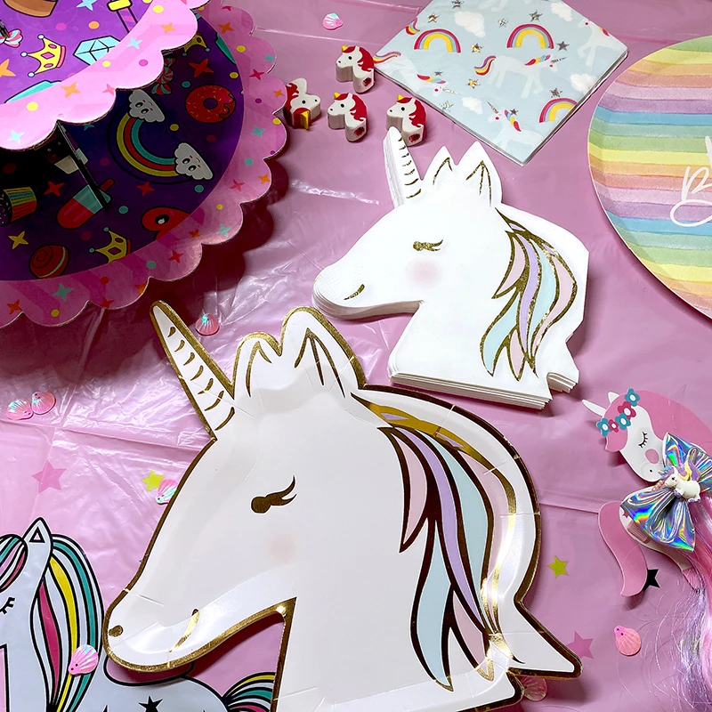 Одноразовые тарелки Omilut с единорогом Волшебный Единорог для дня рождения