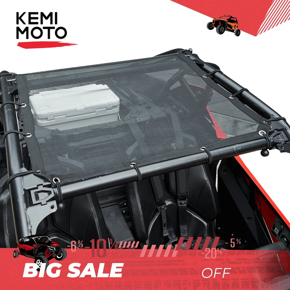RZR UTV KEMIMOTO Summer Top Soft Roof Shading Net UV Resistant For Polaris RZR PRO XP / XP 4 2020 2021 2022