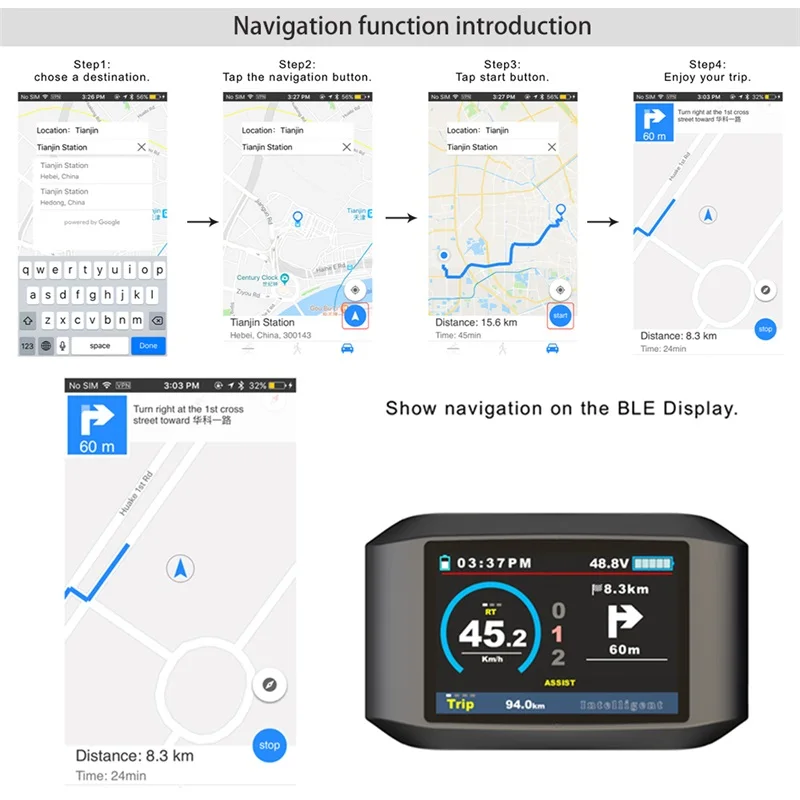 Электрический велосипед TFT дисплей DPC18 850C 500C SW102 C965 C961 750C Bluetooth для BAFANG BBS Mid Drive двигатель велосипед ebike компьютер
