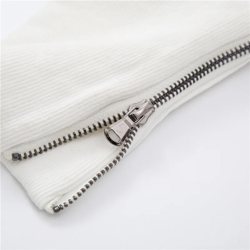 

Casual Pants Set Women Hip Hop Thick Woolen Trouser Japan Harajuku Boot Pant and White Warm Fleeve Hoodies with Zip Sleeve Suits