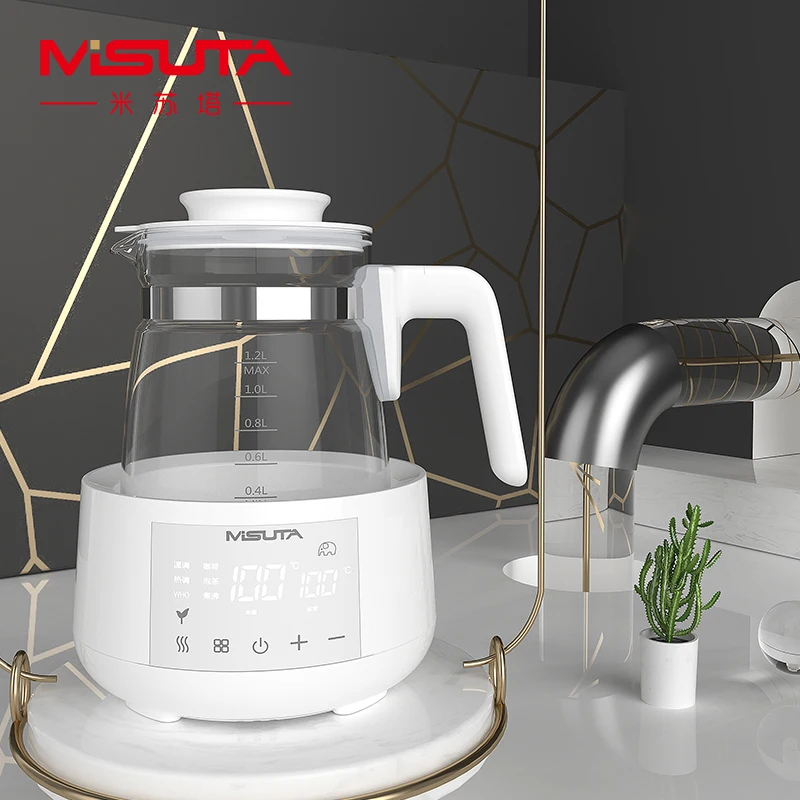 

220V Constant Temperature Glass Kettle for Baby Milk Intelligent Water Sterilizer 1.2L Electric Kettle Baby Feeding Water Warmer