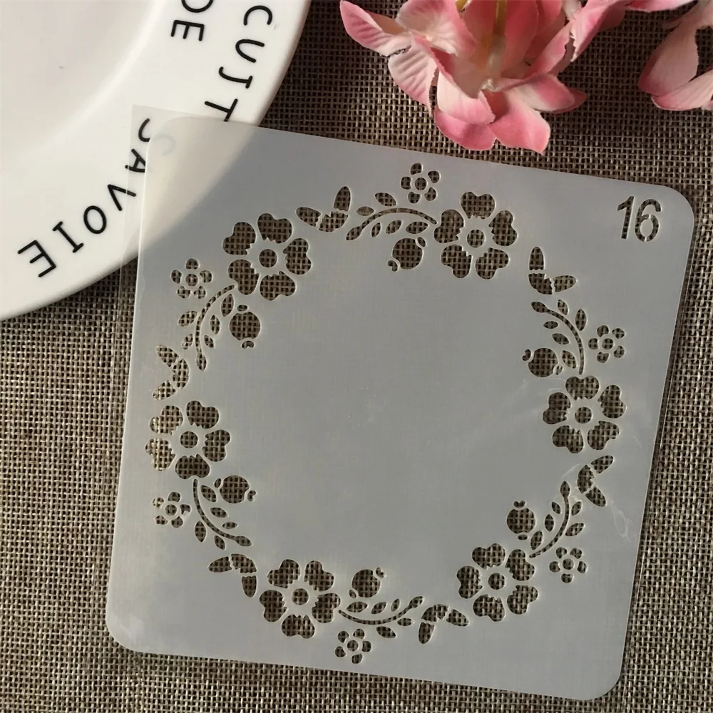 13 см гирлянда Слива DIY Многослойные трафареты настенная живопись раскраска для