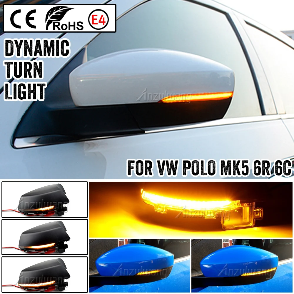

Светодиодный динамический поворотный сигнал для Volkswagen VW Polo MK5 6R 6C 2009 - 2016 2017