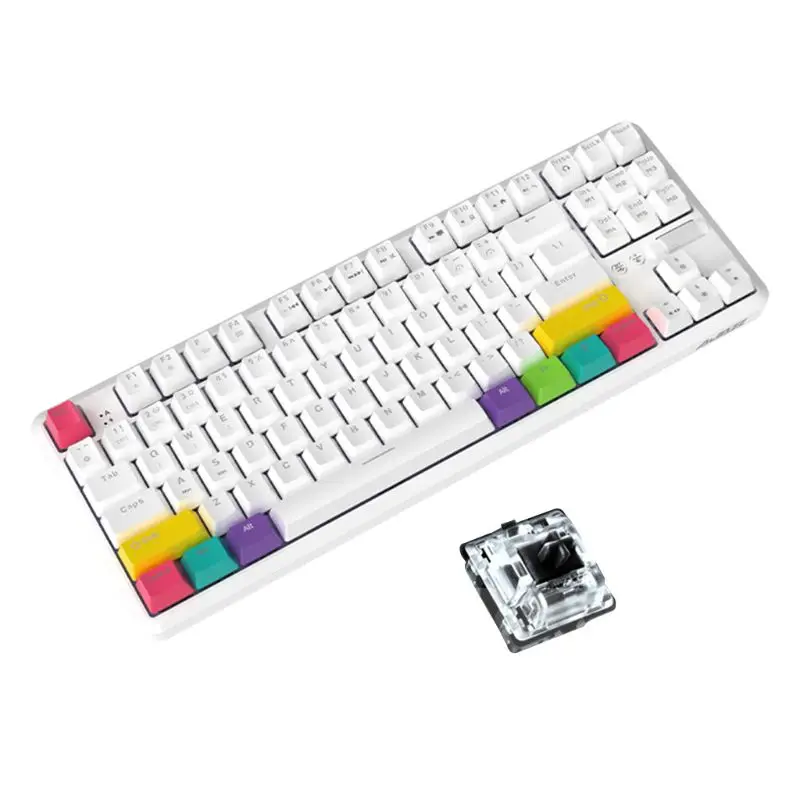 

Проводная/Беспроводная механическая клавиатура Ajazz K870T, 87 клавиш, Bluetooth, подсветка RGB, кабель Type C, аккумулятор 2000 мАч