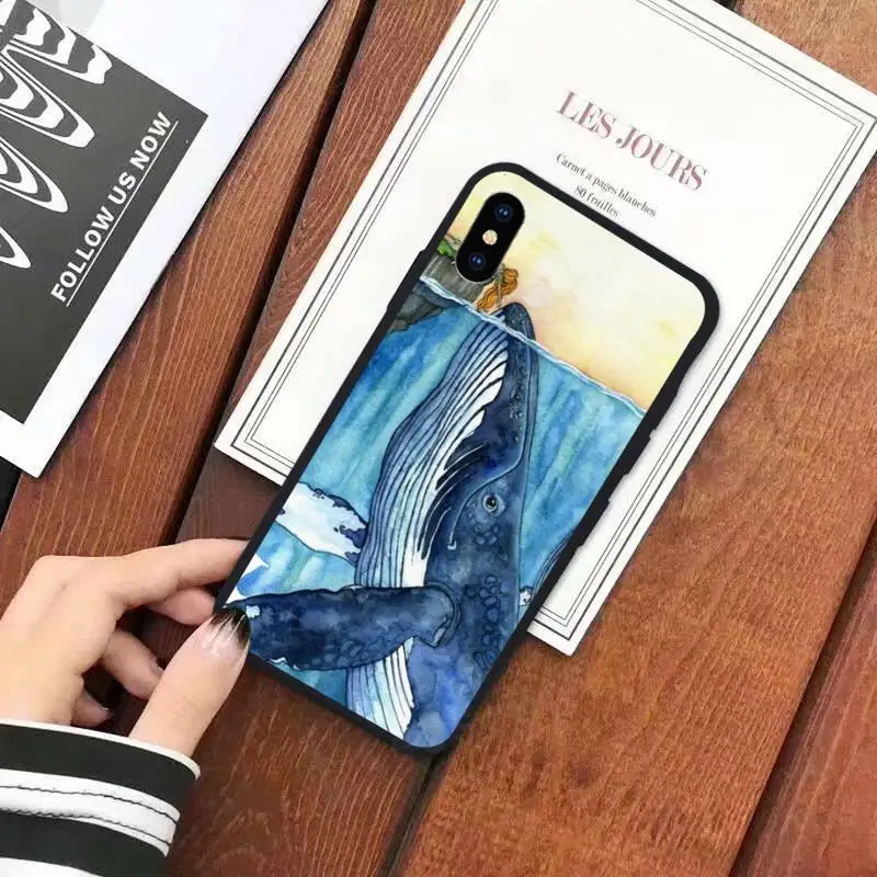 

Whale octopus art giltter pattern Phone Case for iPhone 11 12 mini pro XS MAX 8 7 6 6S Plus X 5S SE 2020 XR luxury coque funda