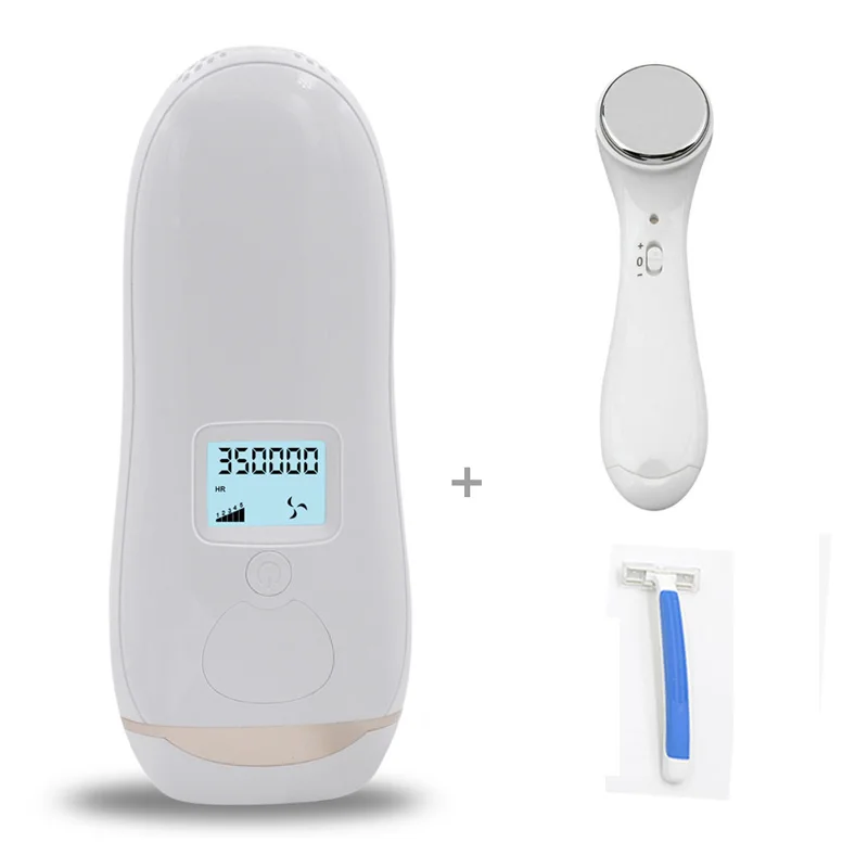 With Face Massager IPL лазерная эпиляция 350000 вспышки ЖК-дисплей Эпилятор постоянный Триммер бикини Vancostar V-701 электрический эпилятор лазер - Цвет: With Face Massager