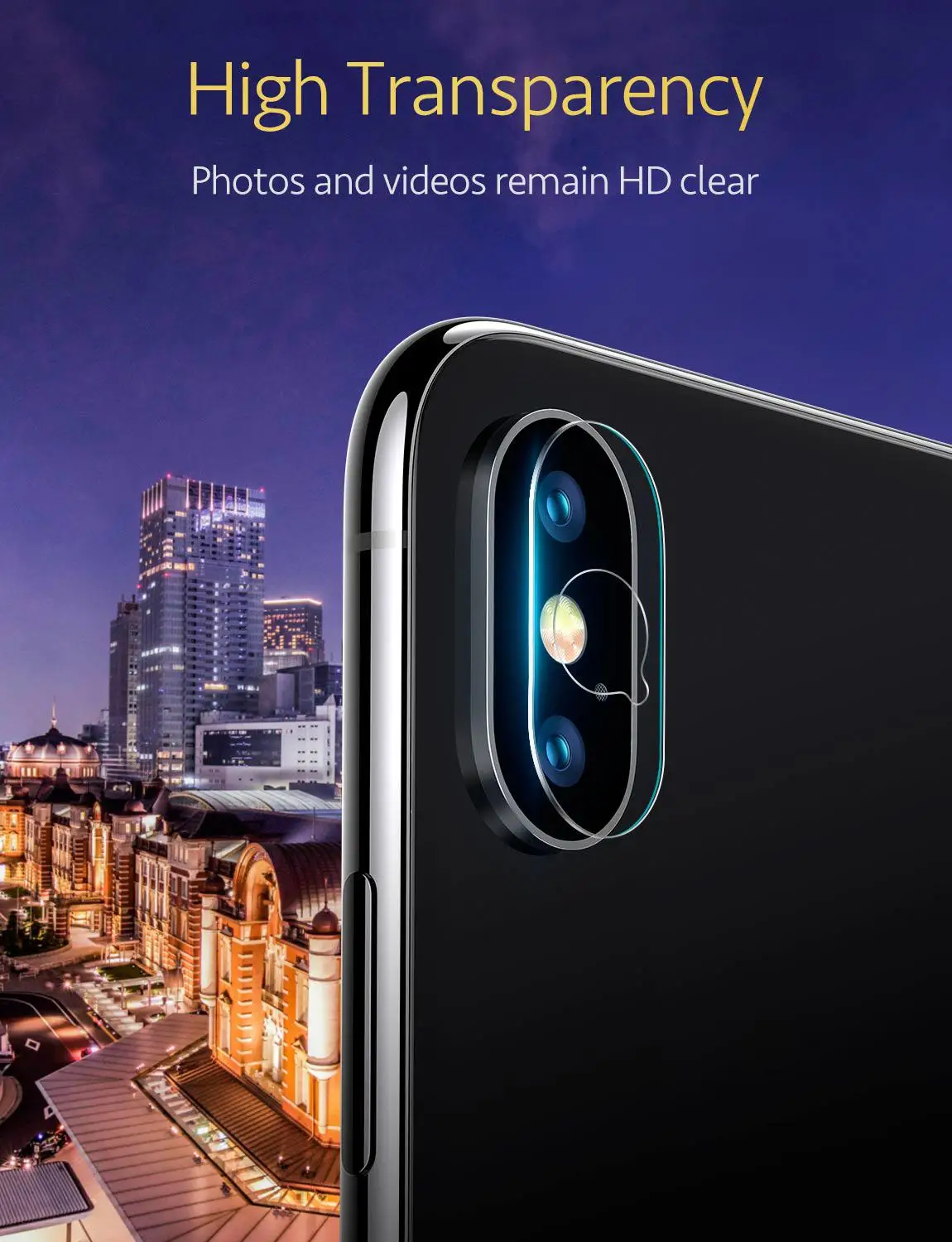 

ESR 2pcs/lot Camera Lens Tempered Glass Screen Protector for iPhone X Xs Xs Max Full Cover Clear Back Camera Len Protective Film