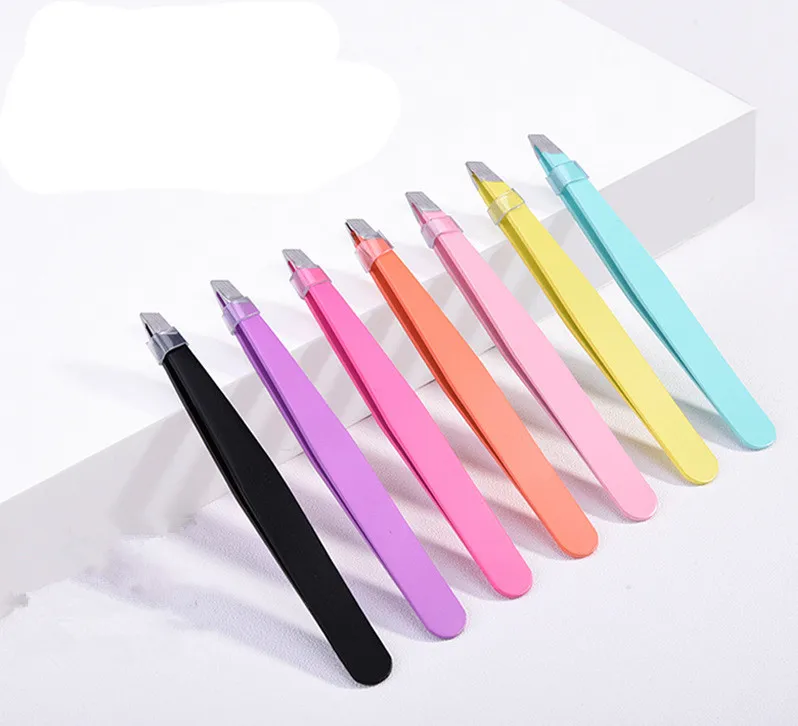 Фирменный пинцет для бровей розовое золото зажимы нержавеющая сталь удаление