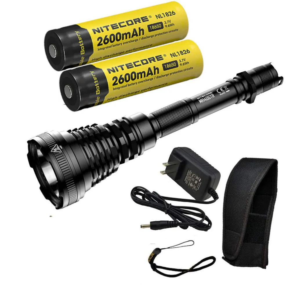 2 x NL1826 NITECORE MH40GTR охотничий фонарь CREE XP-L HI V3 светодиодный Макс 1200 люмен длинный бросок 1004 м зарядка постоянного тока Тактический перезаряжаемый - Испускаемый цвет: 2 x NL1826