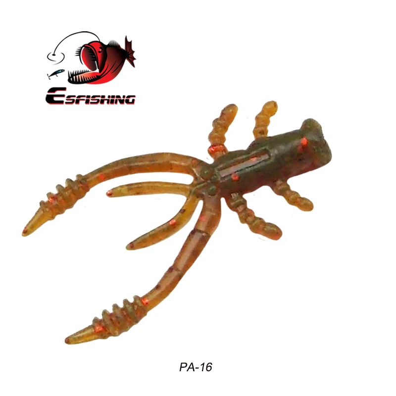 Esfishing, ловля со льдом, плавающая креветка, приманка, мягкая, раки, 10 шт., 45 мм, 0,8 г, щупальца, искусственные приманки, водная приманка - Цвет: PA16