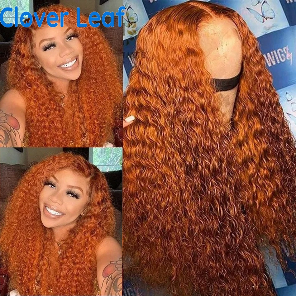 

Имбирный кружевной передний парик, вьющийся кружевной передний парик, Remy 180% 13x4 HD, прозрачные кружевные передние человеческие волосы, парики...