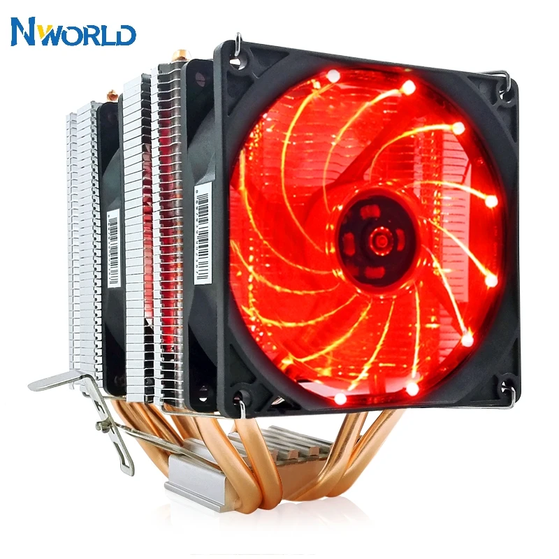 Тихий радиатор ЦП 90 мм светодиодный вентилятор 3Pin охлаждающий для 2/4/6 тепловых