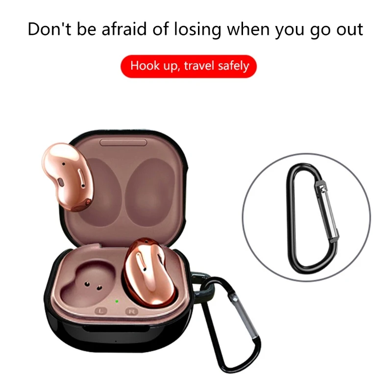 

Shockproof Dust-proof Full Protective Cover with Carabiner PC Hard Case for -SAMSUNG -Galaxy Buds Pro/Live Earphone