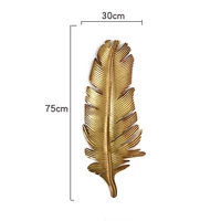 sales gold wrought iron feather palm tree leaf wall decoration three dimensional porch wall hanging home decor living room r1343