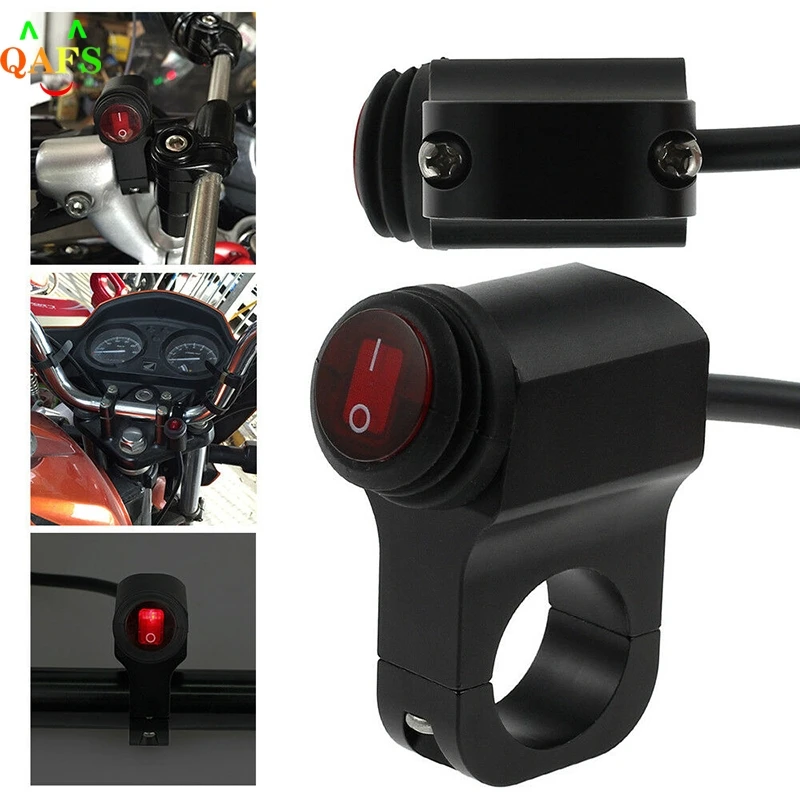 

12V 10A Headlight Fog Spot light On Off Switch Aluminum-alloy Black Universal Car Accessories Motorcycle Waterproof Handlebar