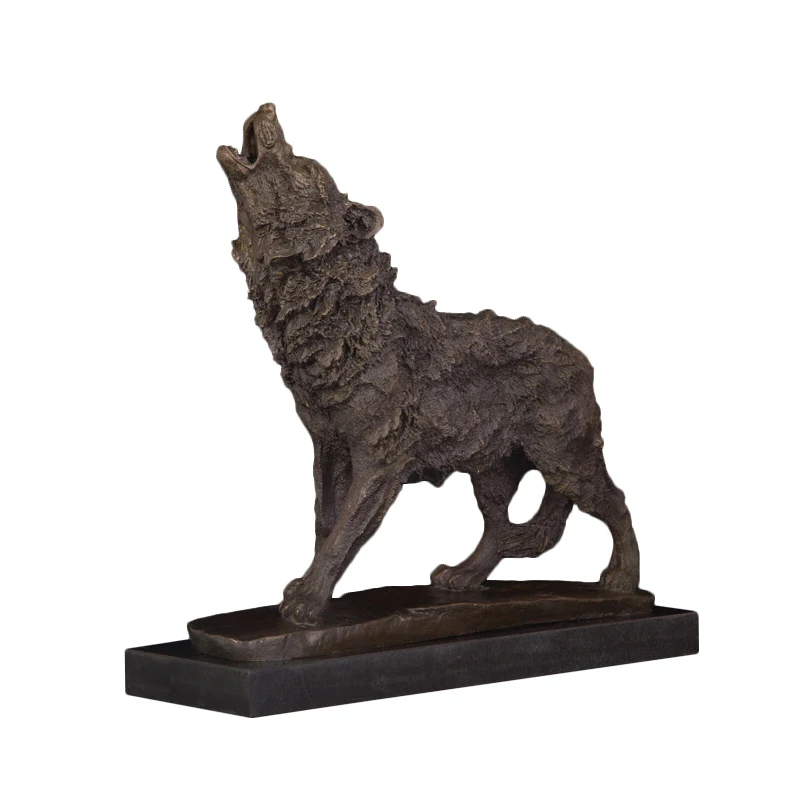 Статуя волка скульптура бронзовые животные дикой природы медная Статуэтка волки