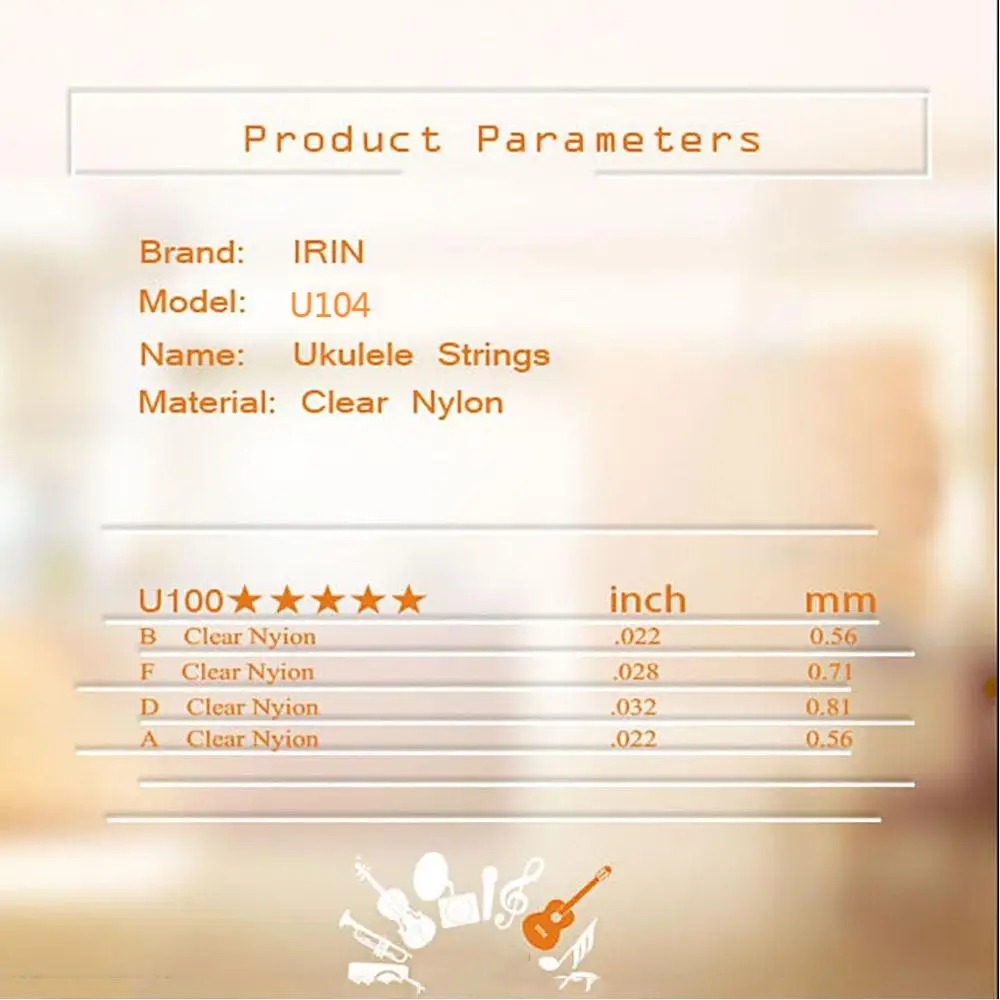 IRIN 4 Pcs/Set Soprano Ukulele Strings Colorful Nylon Musical Instrument Accessories String Hawaii Guitar Replacement Parts | Спорт и