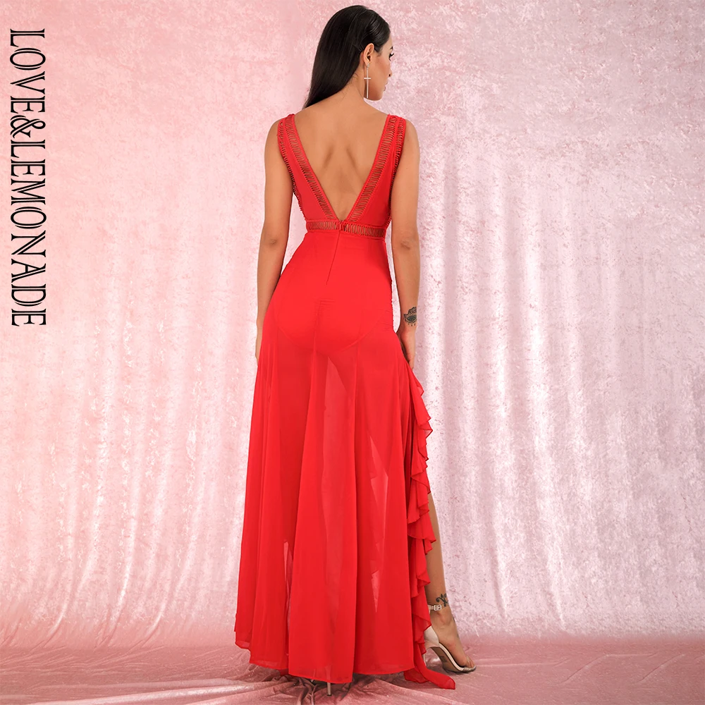 LOVE&ampLEMONADE Сексуальное красное сексуальное нижнее белье с глубоким v-образным