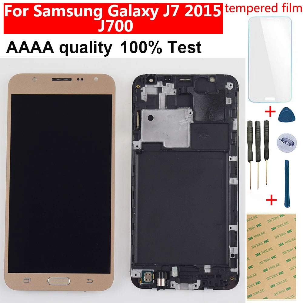 Lcd для samsung Galaxy J7 2015 lcd экран J700F J700M J700H J700FN кодирующий преобразователь сенсорного