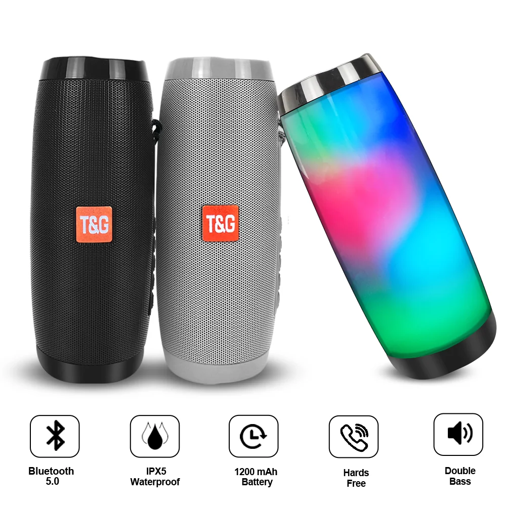 Портативная колонка TG157 со светодиодный светильник беспроводной динамик с