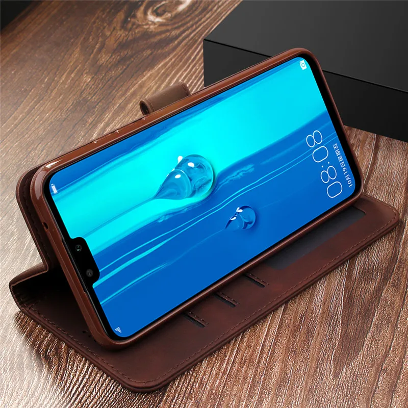 Y9 чехол для huawei Y7 чехол кожаный бумажник чехол для телефона huawei Y9 Чехол Флип роскошный стильный чехол-портмоне из кожи Y7 Y9