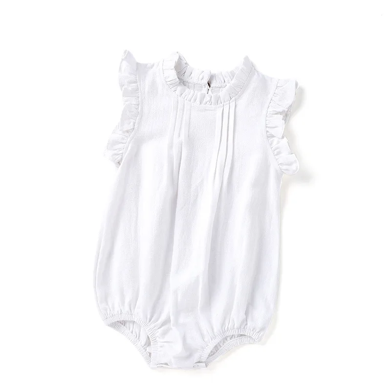 

Baby Jumpsuit New Solid Color Romper Linen Breathable Romper for Girls and boys clothes