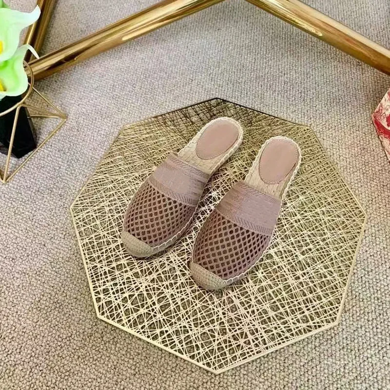 

Fisherman's Shoes Grass Woven Flat Bottom Lefu Woven Slippers 2021 New High Version Embroidered 's Summer Women Mules Rubber