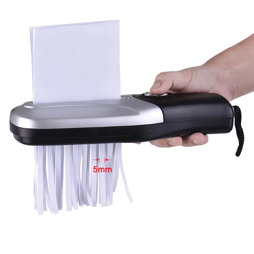 Portable Handheld Paper Shredder Cutter A6 Folded A4 Strip Cut USB/Batteries Operated Cutting Machine Tool for Office School |