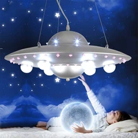 creativity remote control ufo pendant lights modern silver blue hanging lamp pendant lamps for children kids boy bedroom foyer