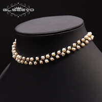 glseevo natural fresh water pearl choker necklace for women wedding engagement handmade fine jewelry collares gn0171