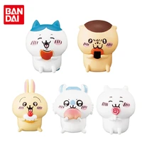 bandai genuine gashapon taunting bear eating food kawaii cute anime action figure gacha toys ornaments gifts for children
