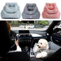 2021 new pet carrier car seat pad with safety belt cat puppy bag safe carry house for dog seat basket car indoor pet bed kennel