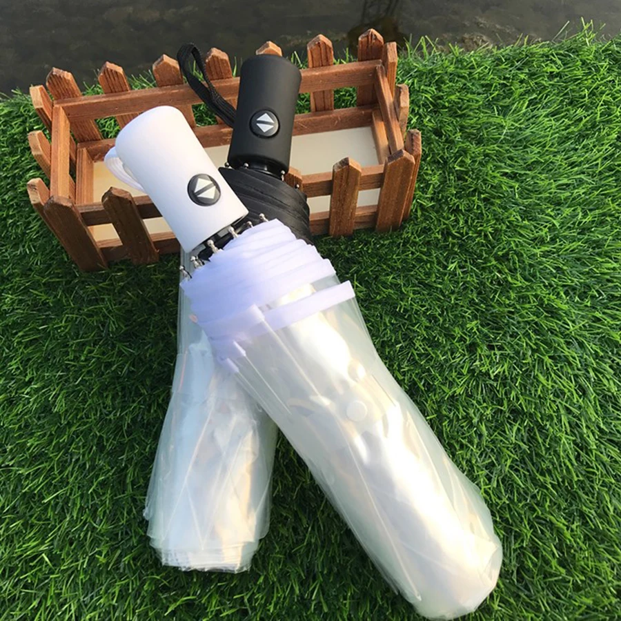 Портативный Зонт от дождя для женщин автоматический анти УФ прозрачный зонт