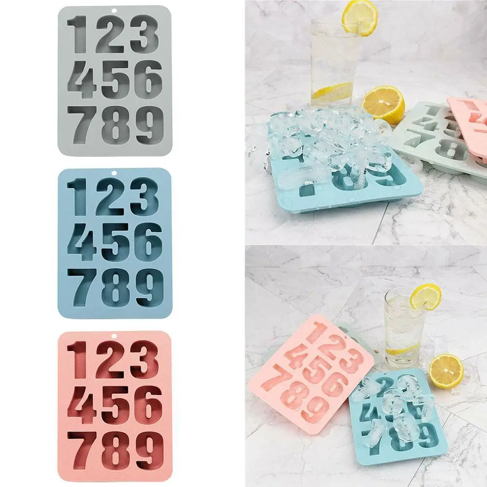 

1-9 Number Silicone Ice Cream Mold 3D DIY Fondant Cake Mold Silicone Chocolate Cupcake Pastry Molds Ice Cube Tool