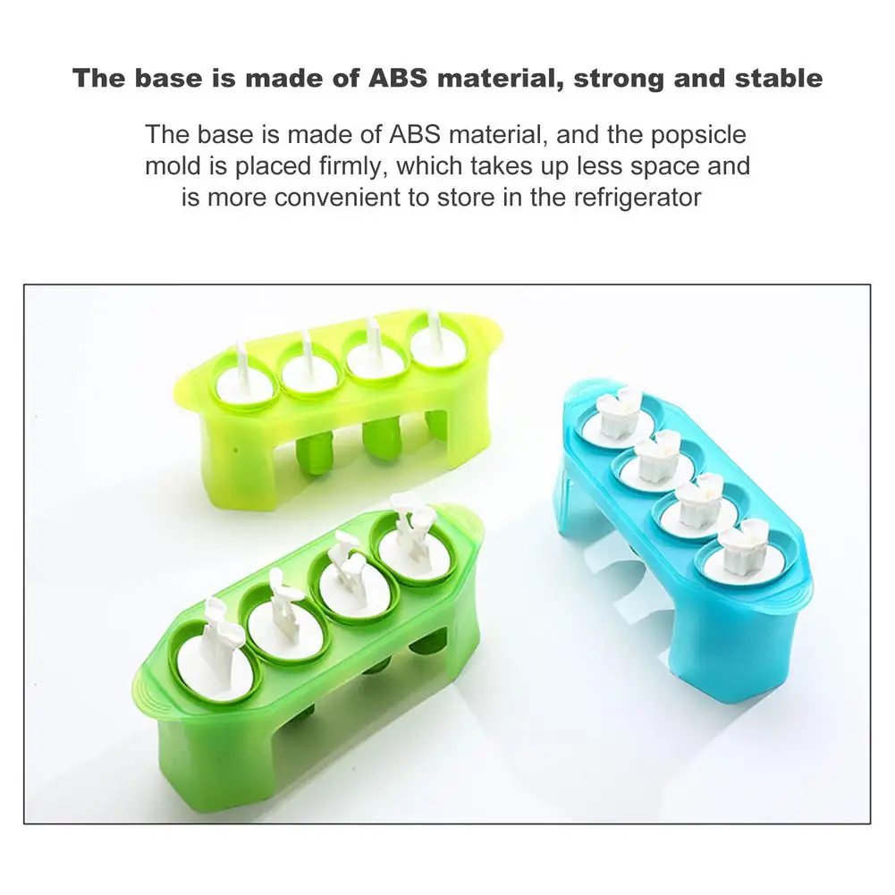 

Home Ice Cream Mold Popsicle DIY Tool Silicone 4-hole Ice Mold Children Dessert Ice Cream Mold Kitchen Tools DIY Ice Cream