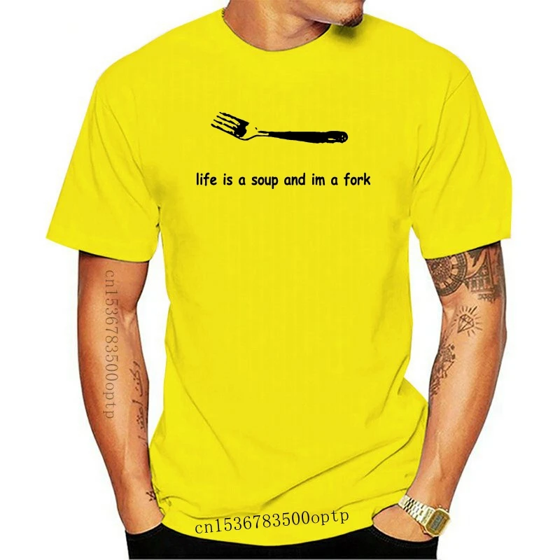 

New Life Is A Soup And Im A Fork 2021 Summer Mens Short Sleeve T-Shirt
