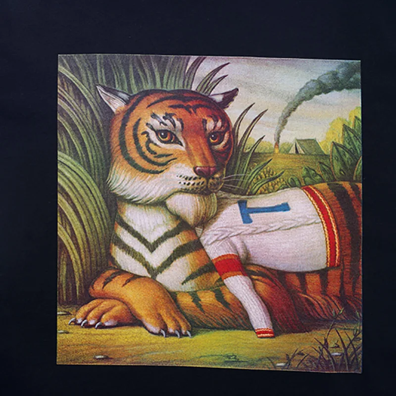 

High 2020 Men New Little Striped tiger T Shirts T-Shirt Hip Hop Skateboard Street Cotton T-Shirts Tee Top kenye #N297