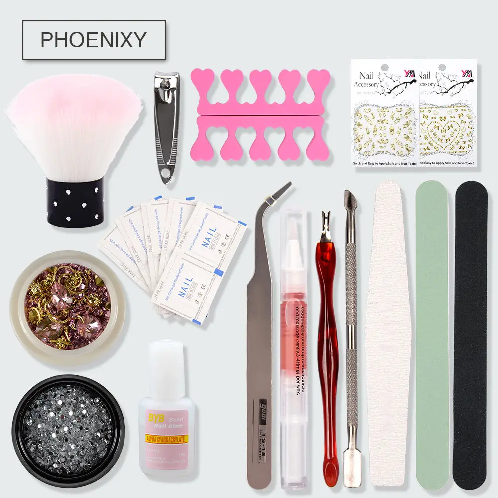 Полный маникюрный набор с лампой 48 Вт гель лаков для ногтей инструмент маникюра