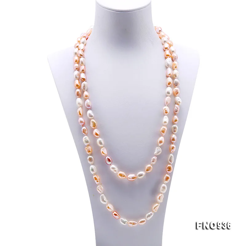 JYX длинное очаровательное разноцветное ожерелье в стиле барокко длина 7-8 мм