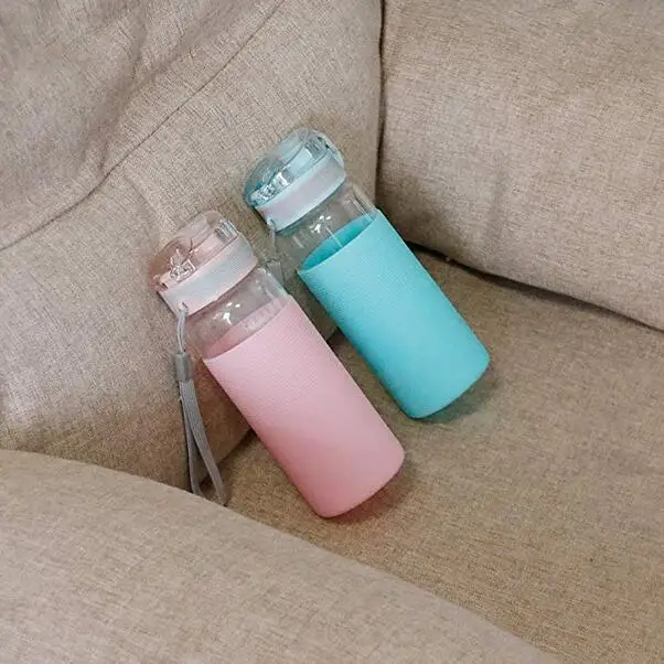 Детская портативная бутылка для воды 400 мл 14 унций с силиконовым рукавом без БФА