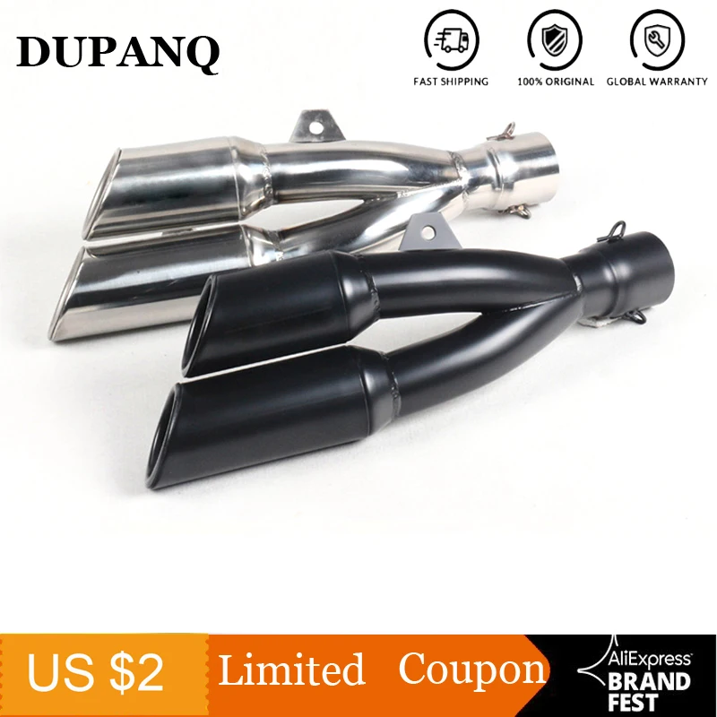 Выхлопная труба DUPANQ с двойным отверстием для мотоцикла выхлопная глушитель benelli