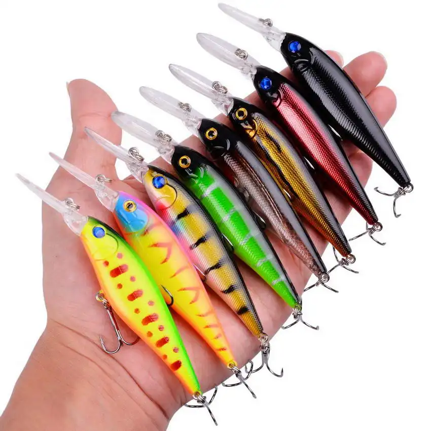 

60Pc Minnow Crankbait Fishing Lure Set Kit Leader Wire Spoon Lures Spinner Bait Sets Floating Deep Fishing Tackles Kits