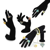 lady ok shaped hand jewelry display stand black velvet hand model ring bracelet bangle necklace hanging organizer stand