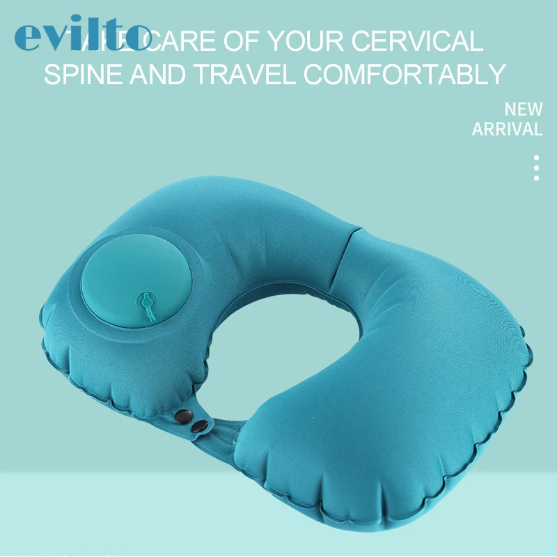 Портативная надувная U-образная подушка дорожная для автомобиля самолета шеи