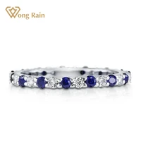 wong rain 925 sterling silver sapphire ruby emerald created moissanite gemstone wedding engagement romantic rings fine jewelry