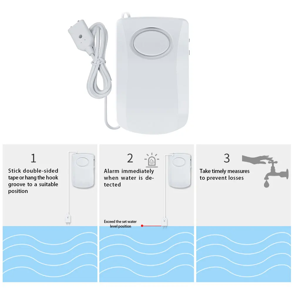 

Home Kitchen APP Overflow 130DB Security Smart Garage WIFI Tuya Alarm Detector Water Leakage Sensor Battery Operated Flood Alert